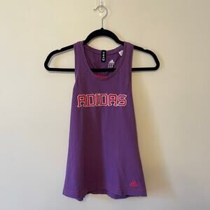 Adidas S TEAM tank top athlesiure workout casual sport exercise racerback purple